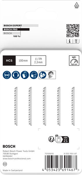 BOSCH PRO Plastics PVC clean T102H list ubodne testere, 100 mm, 5 kom. - Set listova testere RBP- 5ER T 102 H (2608667051)-SBT Alati Beograd