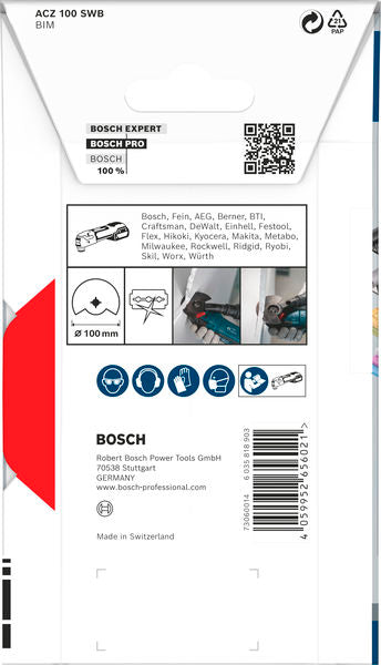 BOSCH PRO ACZ 100 SWB list testere za višenamenski alat, 100 mm - Segment lista testere RB - 1ER ACZ100 SW (2608669123)-SBT Alati Beograd