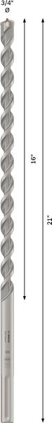 BOSCH PRO SDS max-4 Hammer Drill Bit, 3/4" x 16" x 21" - Burgija čekić SDS-maks. max-4 3/4"x21" (2608706816)-SBT Alati Beograd