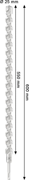 BOSCH PRO SDS plus-5X burgija za udarne bušilice, 25×550×600 mm - Burgija čekić SDS-plus 5X 25X550X600 (2608707240)-SBT Alati Beograd