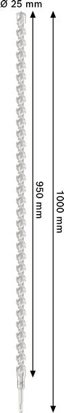 BOSCH PRO SDS plus-5X burgija za udarne bušilice, 25×950×1.000 mm - Burgija čekić SDS-plus 5X 25X950X1000 (2608707256)-SBT Alati Beograd