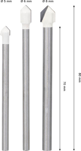 BOSCH CYL-9 Soft Ceramic set burgija, 5×70; 6×80; 8×80 mm, 3 kom. - Burgija za pločice CYL-9 SC 3pc Set (2608707354)-SBT Alati Beograd