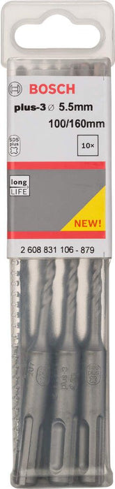 Bosch hamer burgija SDS-plus-3 5,5 x 100 x 160 mm pakovanje od 10 komada - 2608831106