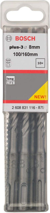 Bosch hamer burgija SDS-plus-3 8 x 100 x 160 mm pakovanje od 10 komada - 2608831116