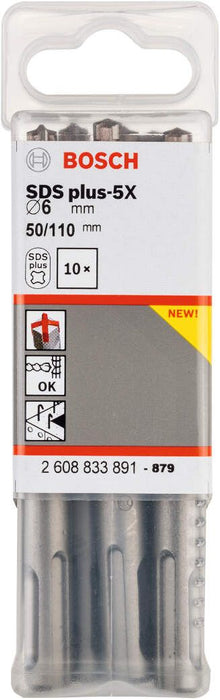Bosch hamer burgija SDS-plus-5X 6 x 50 x 110 mm pakovanje od 10 komada - 2608833891