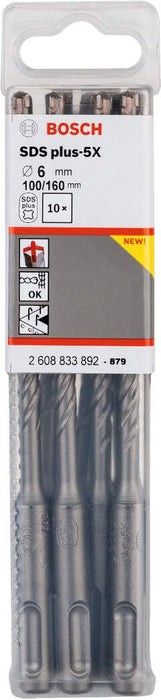 Bosch hamer burgija SDS-plus-5X 6 x 100 x 160 mm pakovanje od 10 komada - 2608833892