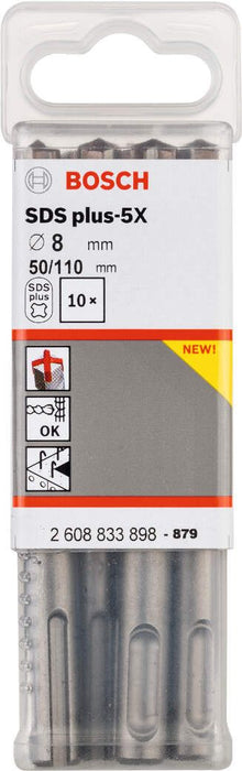 Bosch hamer burgija SDS-plus-5X 8 x 50 x 110 mm pakovanje od 10 komada - 2608833898