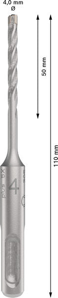 BOSCH PRO SDS plus-5X burgija za udarne bušilice, 4×50×110 mm - Burgija čekić SDS-plus D4x50x110 (2608836604)-SBT Alati Beograd