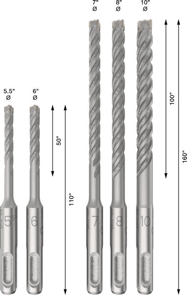 BOSCH PRO SDS plus-5X set burgija za udarne bušilice, 5.5/6/7/8/10 mm, 5 kom. - Burgija čekić SDS-plus (2608837138)-SBT Alati Beograd