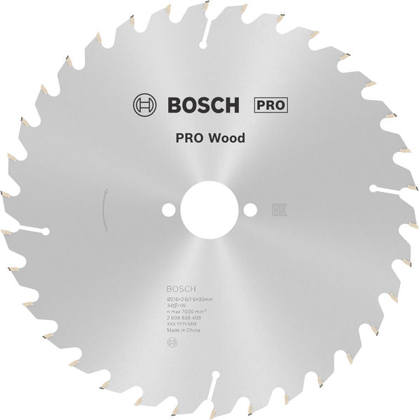 BOSCH PRO Wood list kružne testere, 216×2,6×30 mm, T34 - List kružne testere MPP (2608838409)-SBT Alati Beograd