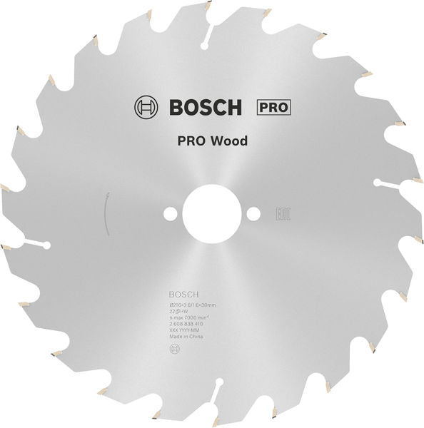 BOSCH PRO Wood list kružne testere, 216×2,6×30 mm, T22 - List kružne testere MPP (2608838410)-SBT Alati Beograd