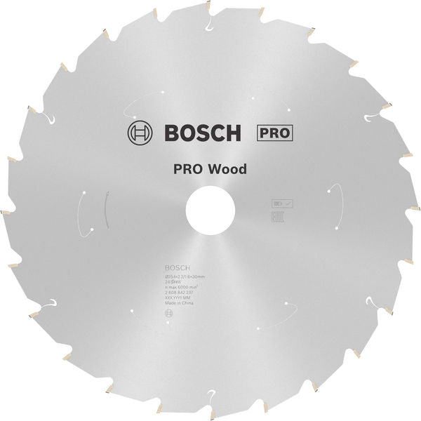 BOSCH PRO Wood list akumulatorske kružne testere, 254×2,2×30 mm, T24 - Standard for Wood 254X2.2/1.6X30 T24 (2608842237)-SBT Alati Beograd