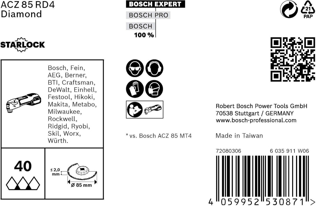 Bosch EXPERT Grout Segment Blade ACZ 85 RD4 list testere za multifunkcionalne alate od 85 mm, 10 delova - 2608900035