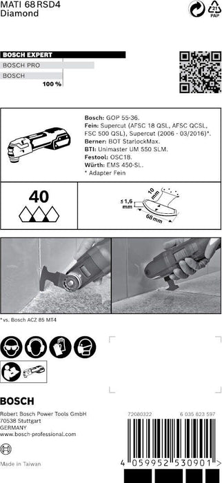 Bosch EXPERT Corner Blade MATI 68 RSD4 list testere za multifunkcionalne alate od 68 x 10 mm - 2608900038