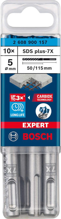 Bosch EXPERT SDS plus-7X burgija za udarne bušilice od 5 x 50 x 115 mm, 10 delova - 2608900157