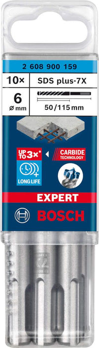 Bosch EXPERT SDS plus-7X burgija za udarne bušilice od 6 x 50 x 115 mm, 10 delova - 2608900159