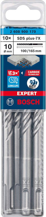 Bosch EXPERT SDS plus-7X burgija za udarne bušilice od 10 x 100 x 165 mm, 10 delova - 2608900170