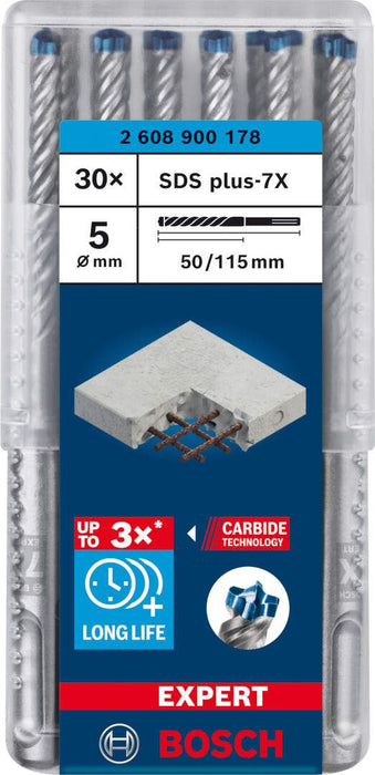 Bosch EXPERT SDS plus-7X burgija za udarne bušilice od 5 x 50 x 115 mm, 30 delova - 2608900178