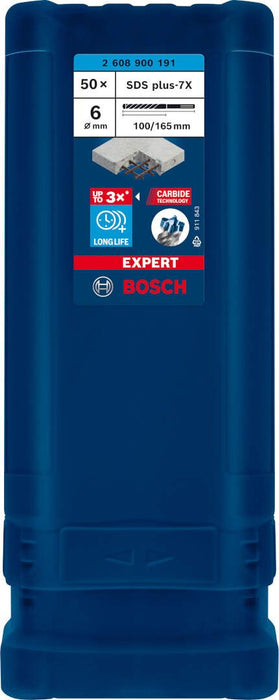 Bosch EXPERT SDS plus-7X burgija za udarne bušilice od 6 x 100 x 165 mm, 50 delova - 2608900191