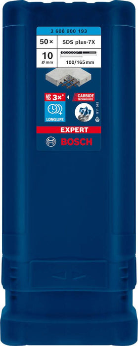 Bosch EXPERT SDS plus-7X burgija za udarne bušilice od 10 x 100 x 165 mm, 50 delova - 2608900193