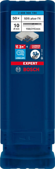 Bosch EXPERT SDS plus-7X burgija za udarne bušilice od 10 x 150 x 215 mm, 50 delova - 2608900194