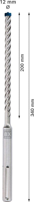 Bosch EXPERT SDS max-8X burgija za udarne bušilice od 12 x 200 x 340 mm - 2608900201