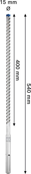 BOSCH EXPERT SDS max-8X burgija za udarne bušilice od 15 x 400 x 540 mm - Burgija čekić SDS-maks. 8X-15X400X540 (2608900213)-SBT Alati Beograd