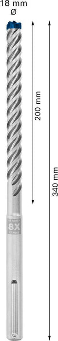 Bosch EXPERT SDS max-8X burgija za udarne bušilice od 18 x 200 x 340 mm - 2608900221