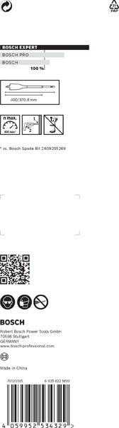 BOSCH EXPERT Self Cut Speed pljosnata burgija od 40 x 400 mm - Burgija glodalica Expert SelfCut Speed (2608900358)-SBT Alati Beograd