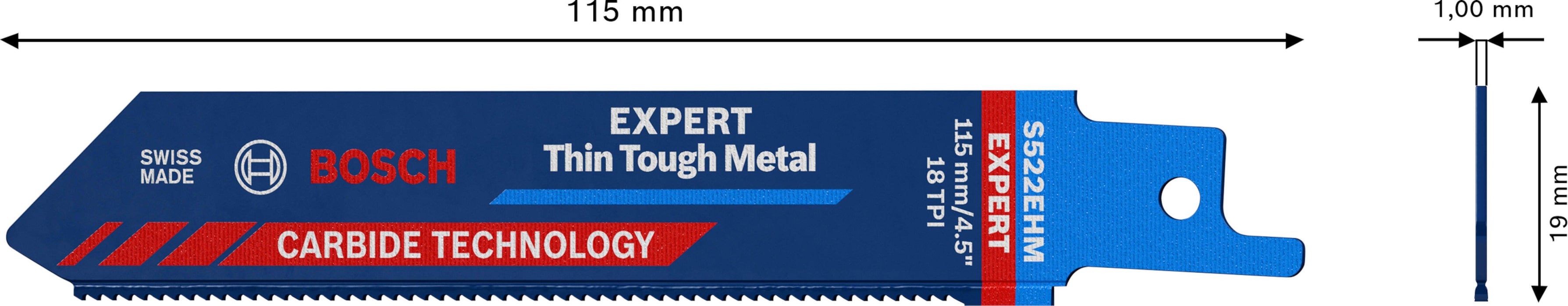 Bosch EXPERT „Thin Tough Metal“ S 522 EHM list univerzalne testere, 1 deo - 2608900359