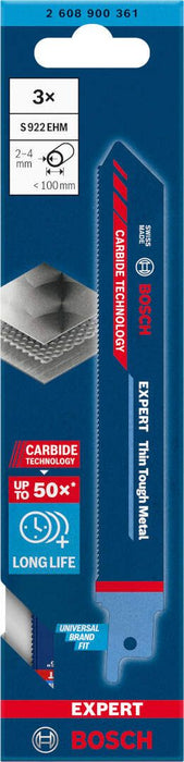 Bosch EXPERT „Thin Tough Metal“ S 922 EHM list univerzalne testere, 3 dela - 2608900361