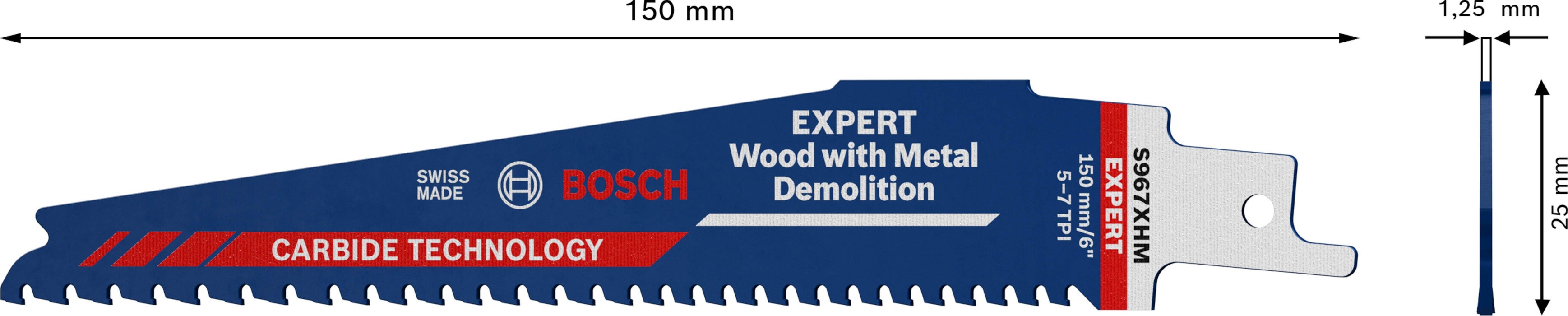 Bosch EXPERT „Wood with Metal Demolition“ S 967 XHM list univerzalne testere, 1 deo - 2608900396