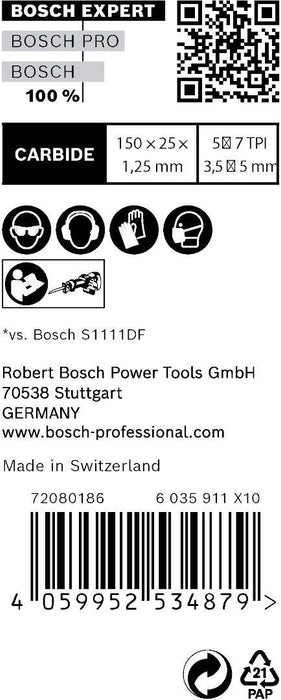 Bosch EXPERT „Wood with Metal Demolition“ S 967 XHM list univerzalne testere, 10 delova - 2608900397