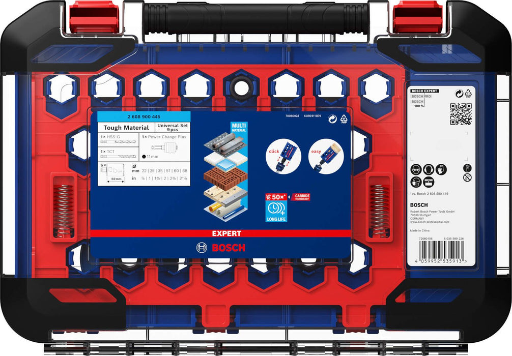 Bosch Komplet EXPERT Tough Material testera za otvore od 22/25/35/51/60/68 mm, 9 delova - 2608900445