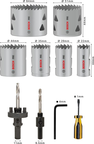 BOSCH Set PRO Multi Material testera za otvore, 12 kom. - Komplet testera za otvore T MM B 12P Set (2608900524)-SBT Alati Beograd