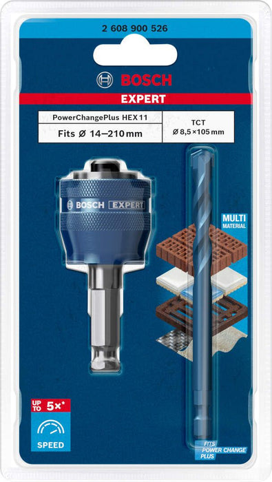 Bosch Adapter sistema EXPERT Power Change Plus testera za otvore od 11 mm, TCT-Drill 8,5 x 105 mm, 2 dela - 2608900526