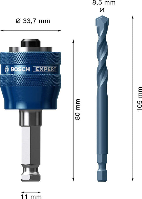 Bosch Adapter sistema EXPERT Power Change Plus testera za otvore od 11 mm, TCT-Drill 8,5 x 105 mm, 2 dela - 2608900526