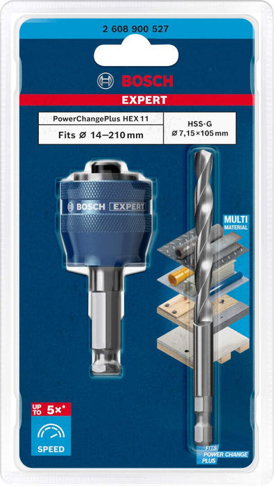 Bosch Adapter sistema EXPERT Power Change Plus testera za otvore od 11 mm, HSS-G Drill 7,15 x 105 mm, 2 dela - 2608900527