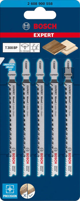 Bosch EXPERT „Wood 2-side clean“ T 308 BP list ubodne testere, 5 delova - 2608900558