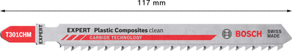Bosch EXPERT „Plastic Composites Clean“ T 301 CHM list ubodne testere, 3 dela - 2608900566