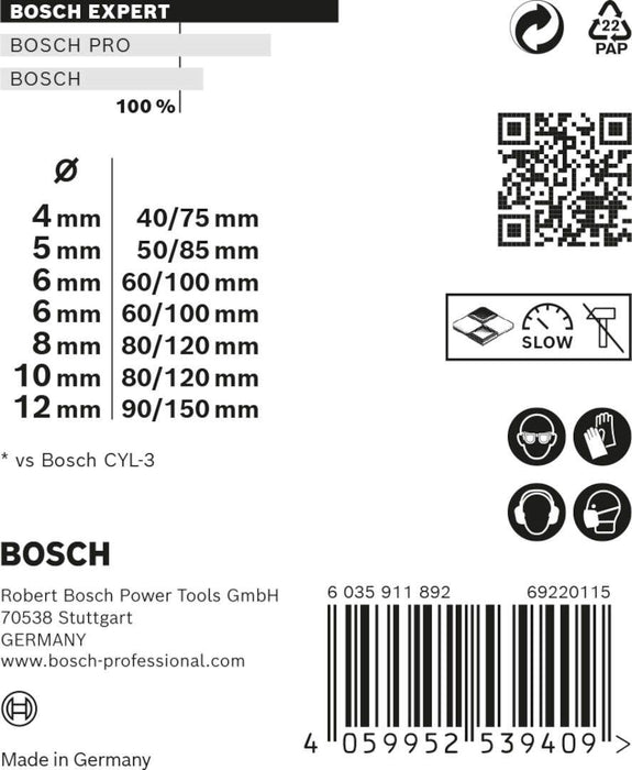 Bosch Komplet EXPERT MultiConstruction CYL-9 burgija od 4/5/6/6/8/10/12 mm, 7 delova - 2608900647