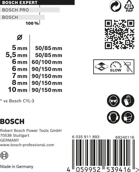 BOSCH Komplet EXPERT MultiConstruction CYL-9 burgija od 5/5,5/6/6/7/8/10 mm, 7 delova - Burgija CYL-9 Multi-Construc (2608900648)-SBT Alati Beograd