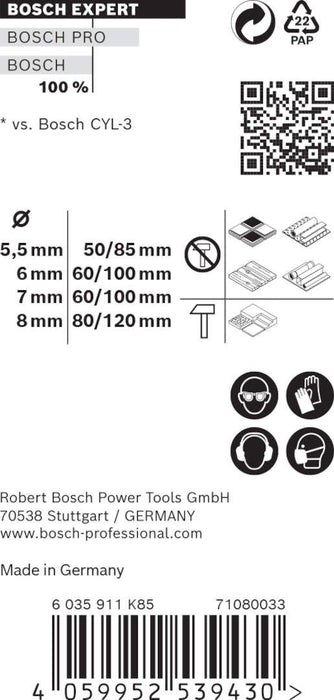 Bosch Komplet EXPERT MultiConstruction CYL-9 burgija od 5,5/6/7/8 mm, 4 dela - 2608900650