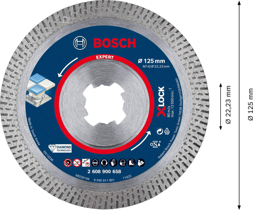 Bosch EXPERT HardCeramic X-LOCK dijamantska rezna ploča od 125x22,23x1,4x10 mm - 2608900658