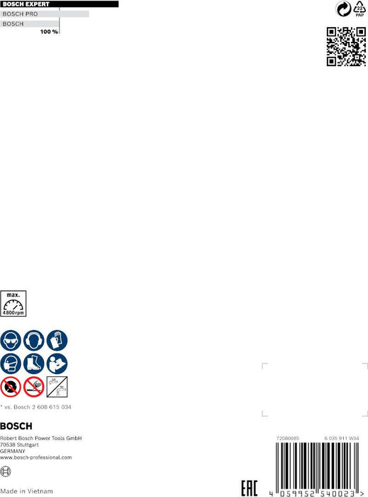 Bosch EXPERT MultiMaterial dijamantska rezna ploča od 400 x 20/25,40 x 3,3 x 12 mm - 2608900667