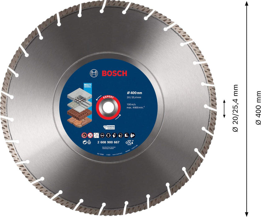 Bosch EXPERT MultiMaterial dijamantska rezna ploča od 400 x 20/25,40 x 3,3 x 12 mm - 2608900667