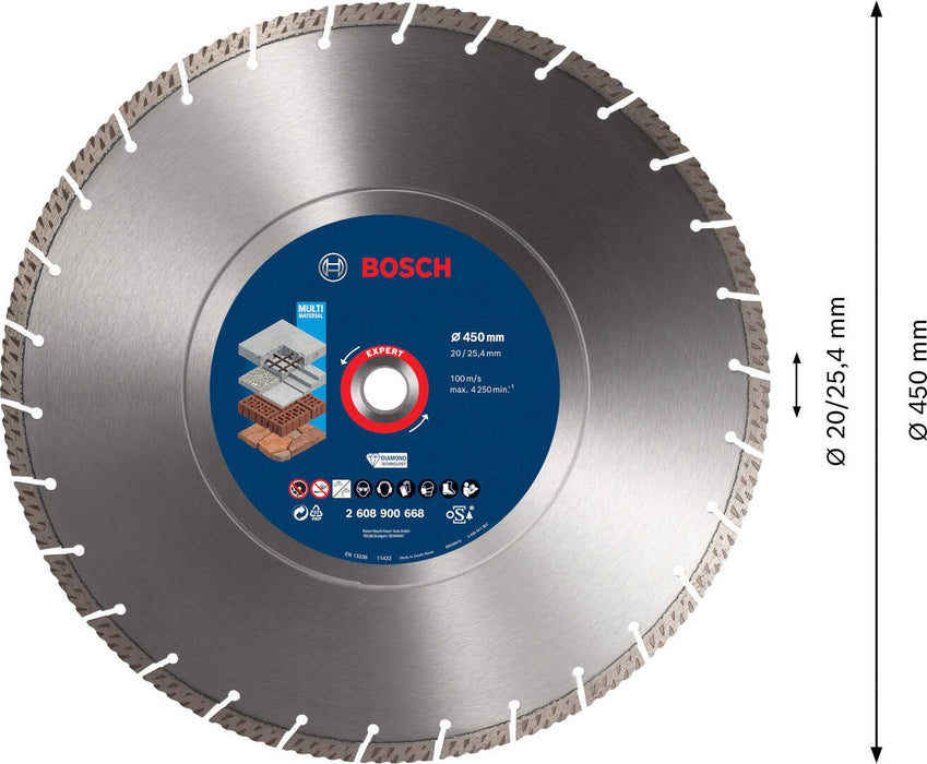 Bosch EXPERT MultiMaterial dijamantska rezna ploča od 450 x 25,40 x 3,3 x 12 mm - 2608900668