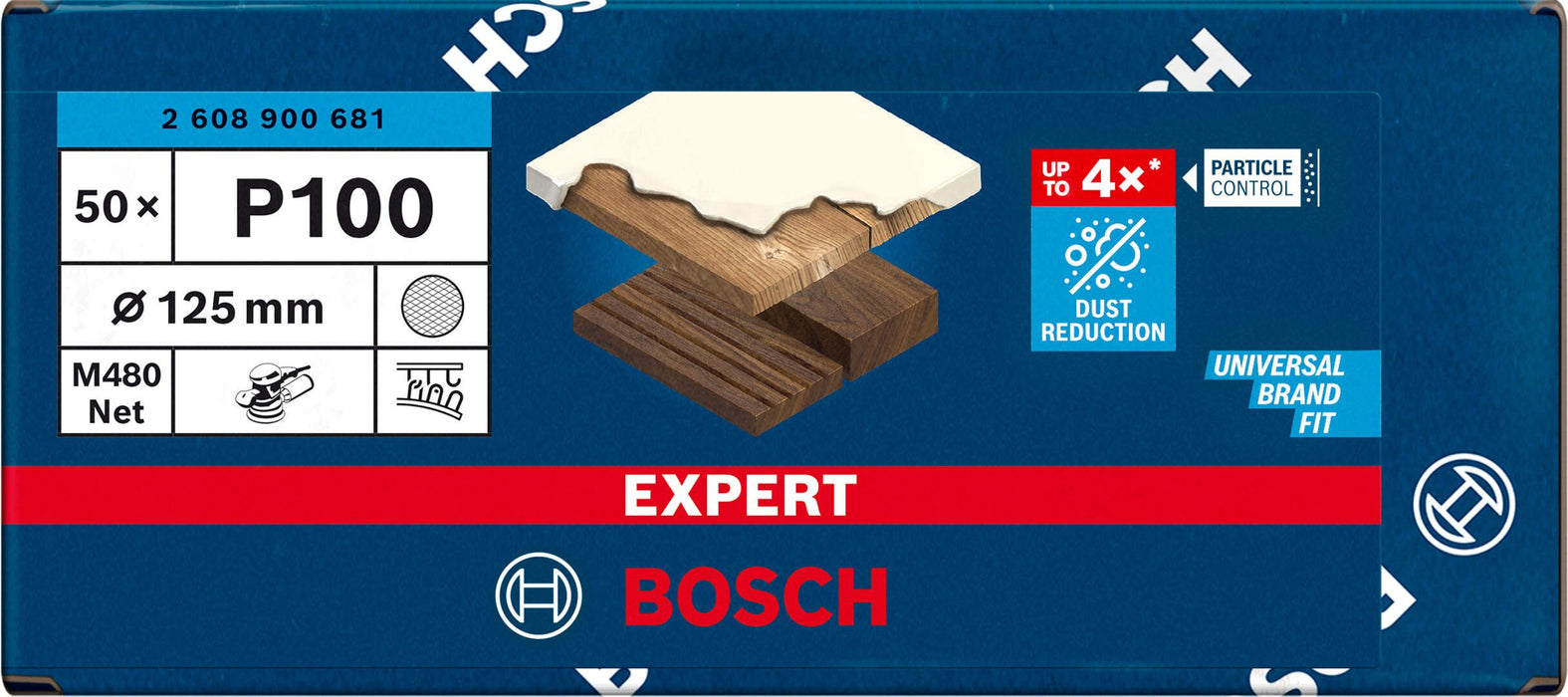 Bosch EXPERT M480 brusna mreža za rotacione brusilice od 125 mm, G 100, 50 delova - 2608900681