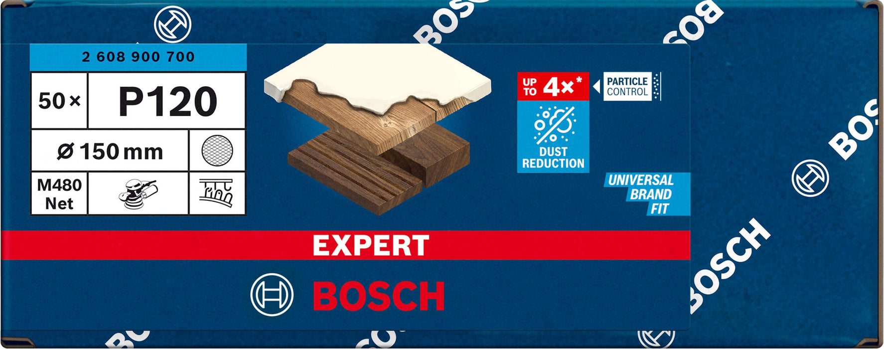 Bosch EXPERT M480 brusna mreža za rotacione brusilice od 150 mm, G 120, 50 delova - 2608900700