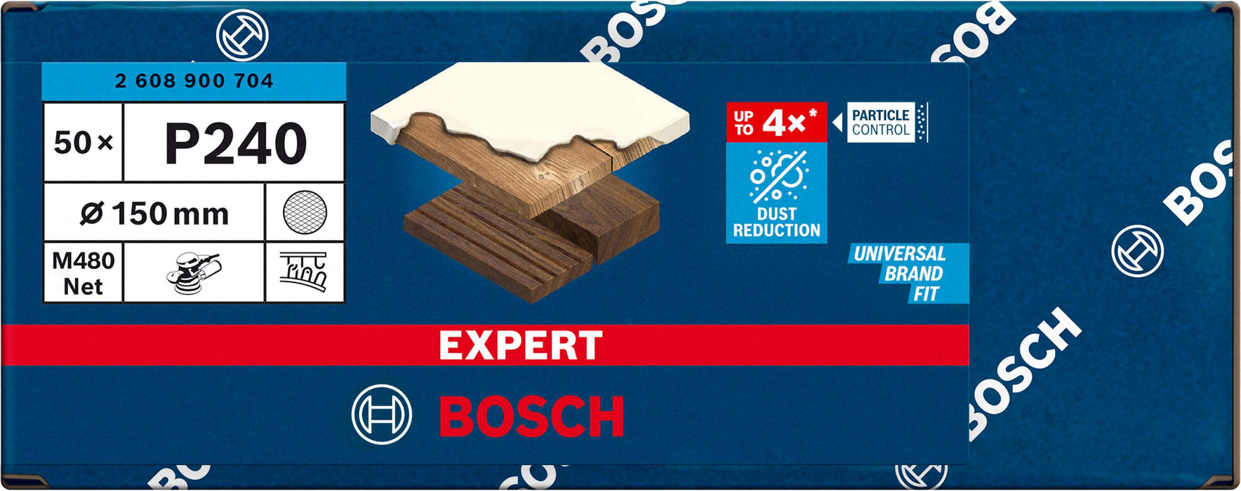 Bosch EXPERT M480 brusna mreža za rotacione brusilice od 150 mm, G 240, 50 delova - 2608900704